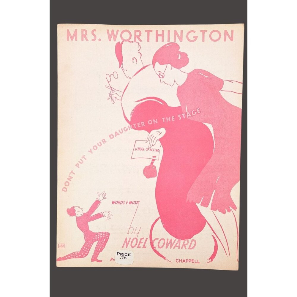 Vintage Mrs Worthington Sheet Music Don't Put Daughter On Stage Noel Coward 1935